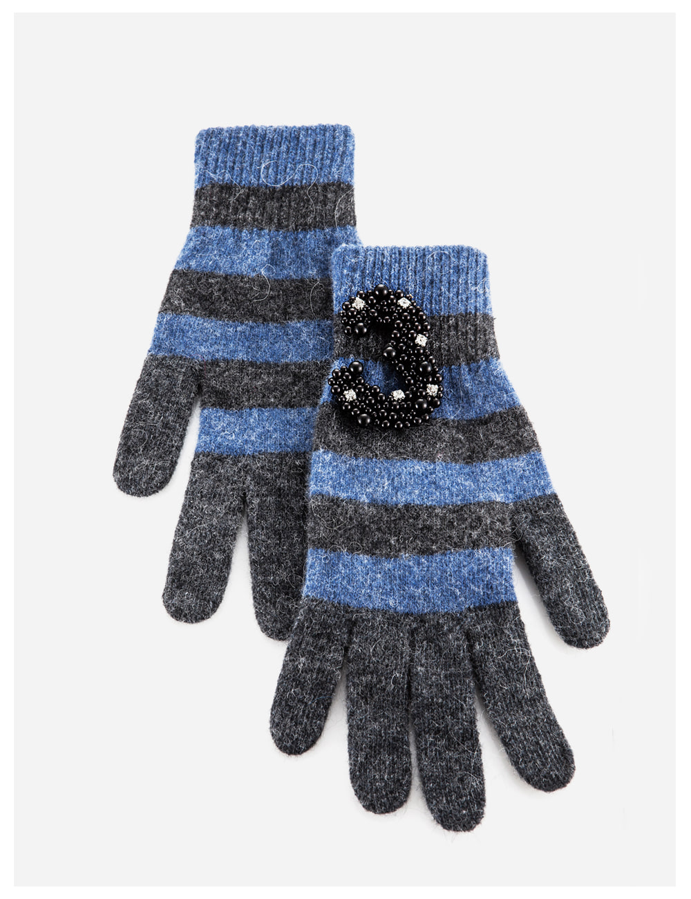 [Smart Phone]Tender weft Wool Gloves_Blue