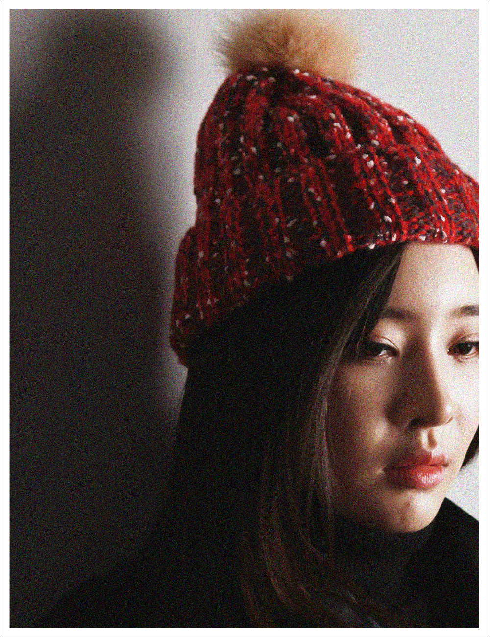 Lovable Fox knit Hat_Red