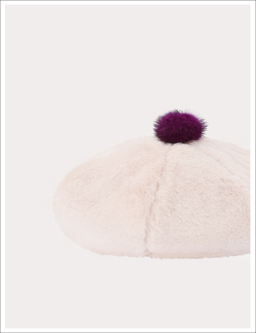 Soft mink hat_Baby Pink