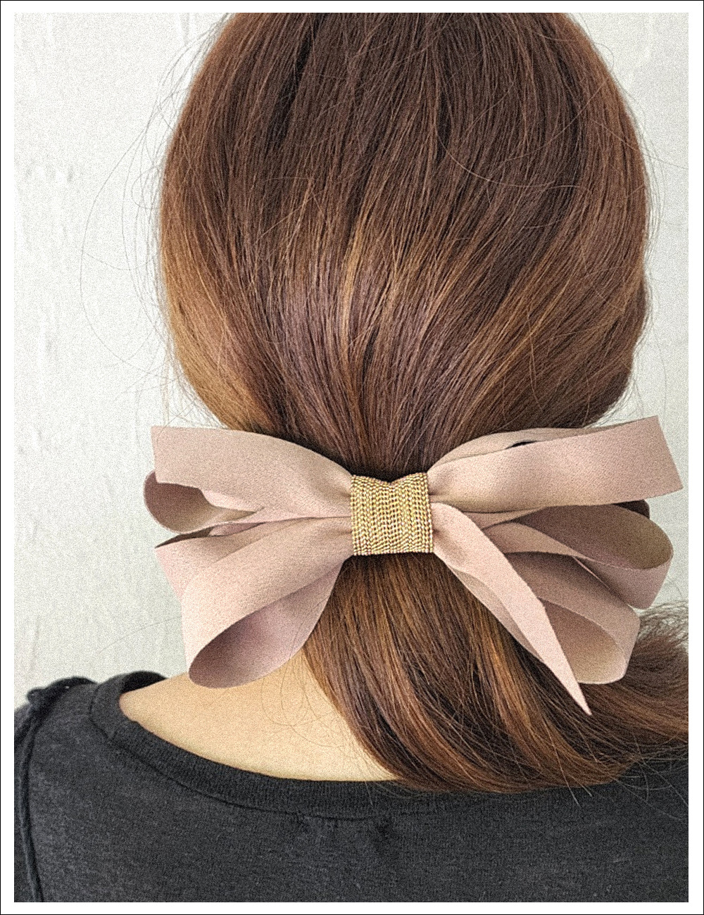 layered  beige big ribbon Hair Pin 베이지 빅리본 헤어핀