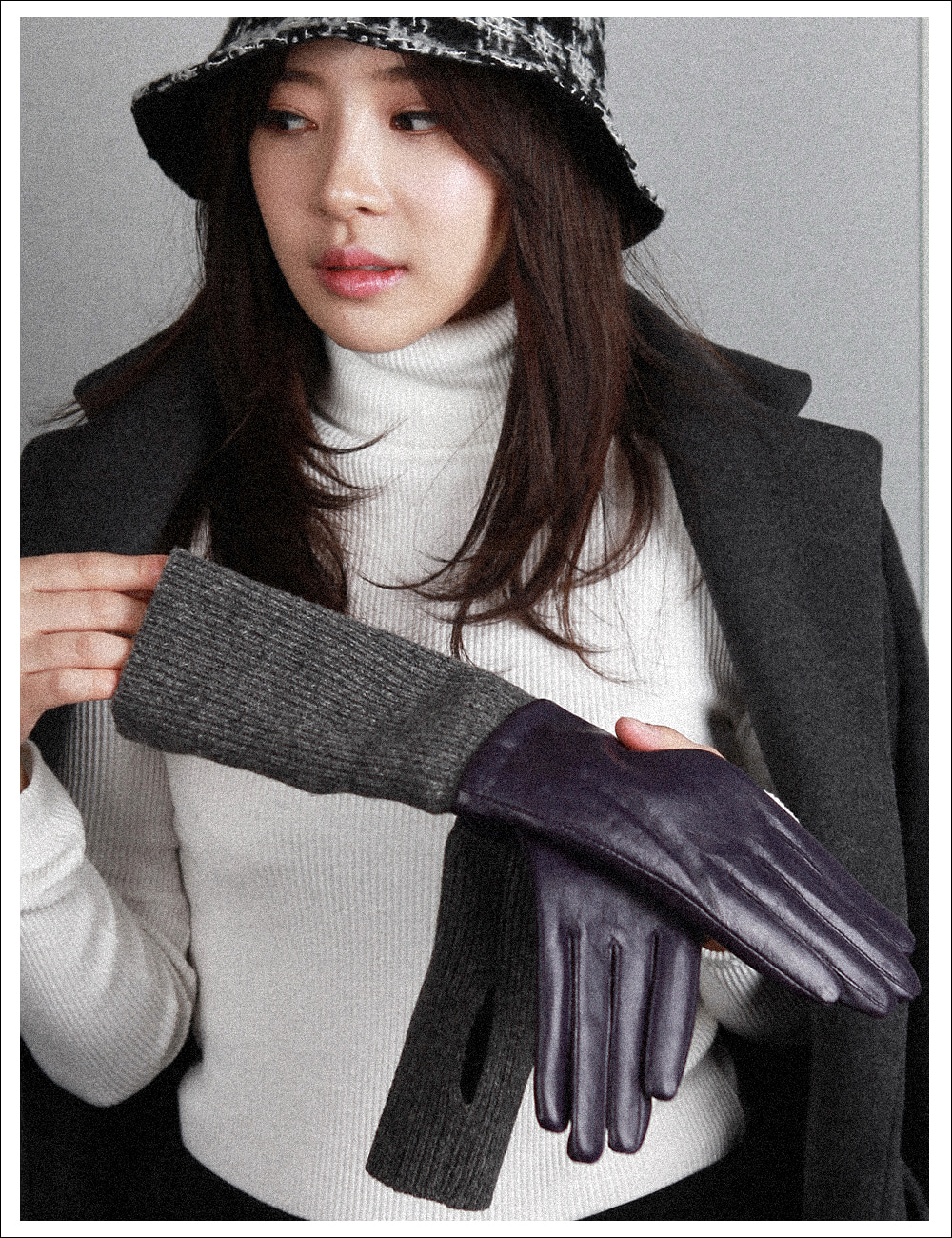Roll &amp; Rong leather Gloves 워머스타일 가죽 장갑