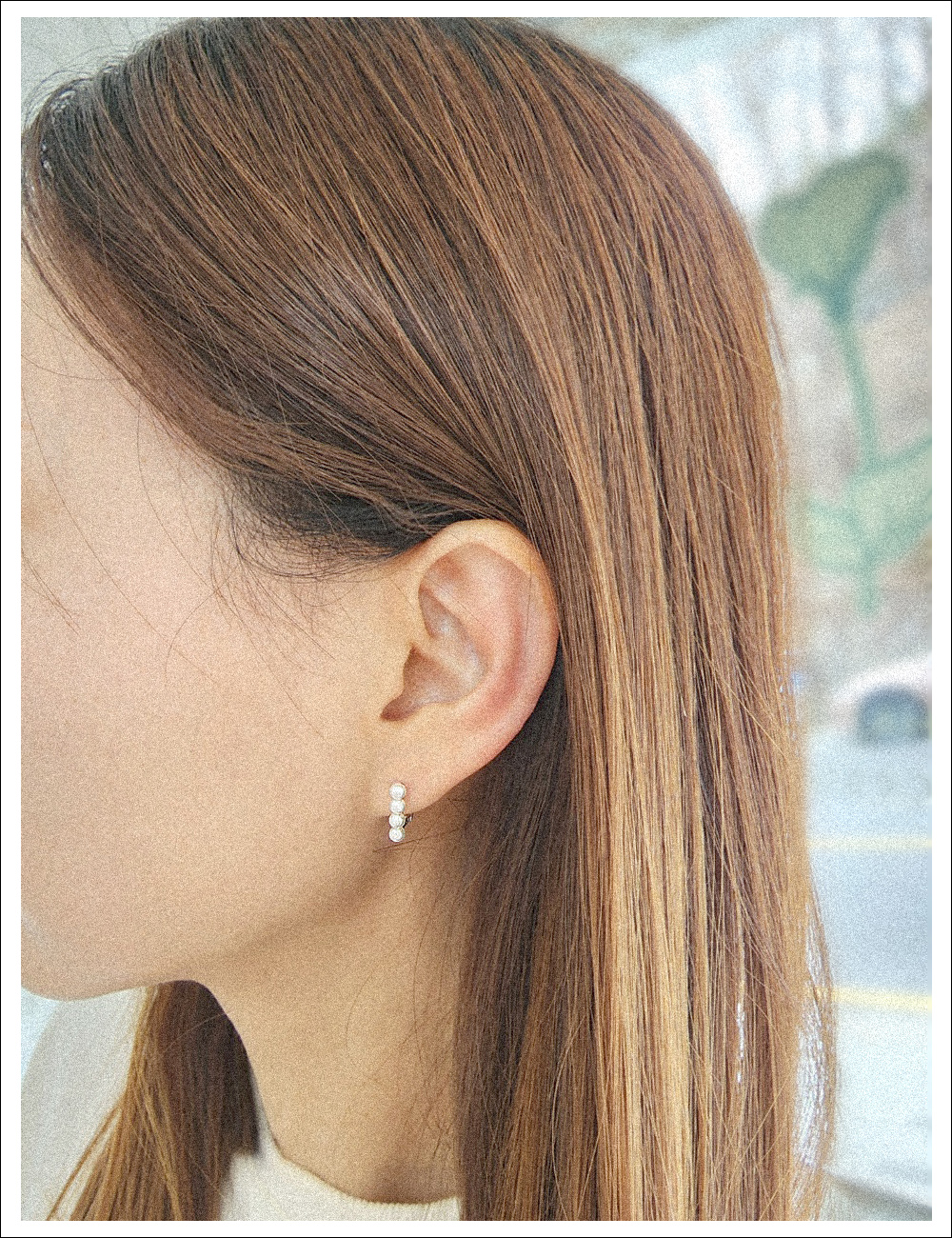 Cute pearl one touch Silver earring 큐트 진주 원터치 실버 귀걸이(실버925)
