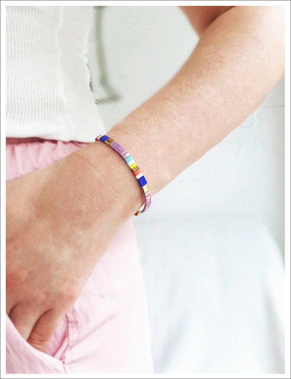 dazzling sunshine color bead bracelet 데즐 썬샤인 컬러 비즈 팔찌